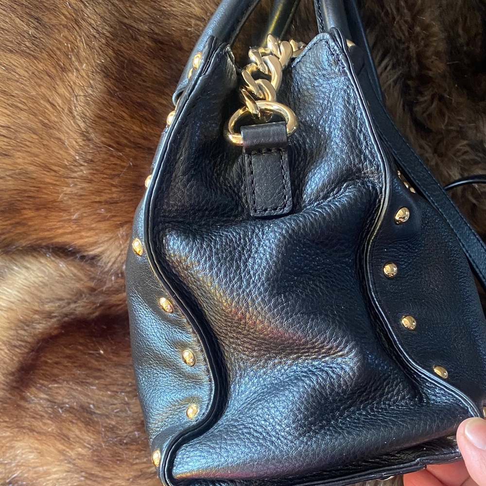 Michael Kors Black Satchel with Gold Accents - Picture 4 of 5
